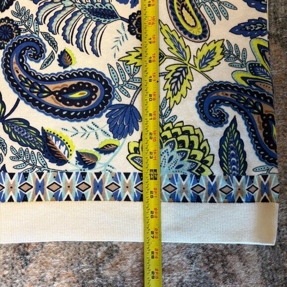 Talbots Women's Plus L/S Zestful Floral Paisley Crewneck Sweater 2X Blue/Green - Picture 9 of 9